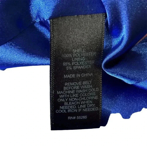 Express Women's Strapless Faux Wrap Dress Size 8 Royal Blue Formal Elegant - Picture 2 of 11